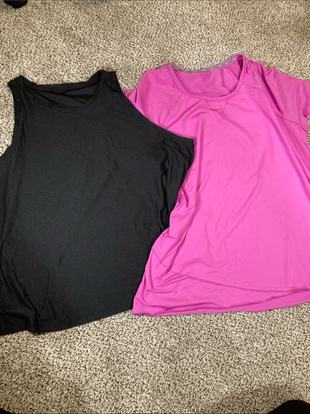 Women’s Pink Performance Tee and Black Tank Top
